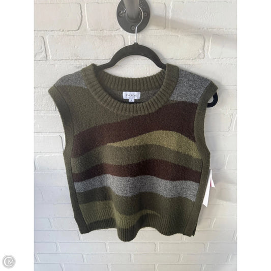 Vest Sweater By Evereve In Green & Grey, Size: M