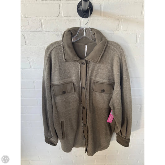 Jacket Shirt By Free People In Green, Size: L
