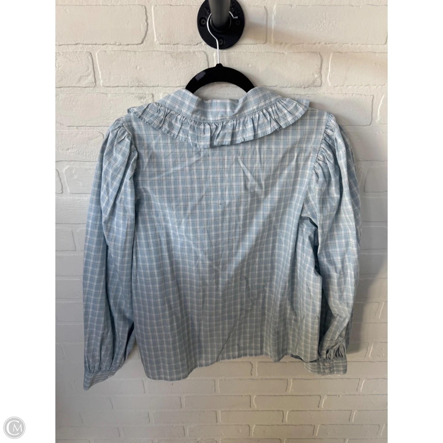 Top Long Sleeve By Levis In Blue & White, Size: L