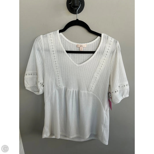 Top Short Sleeve By Como Vintage In White, Size: S
