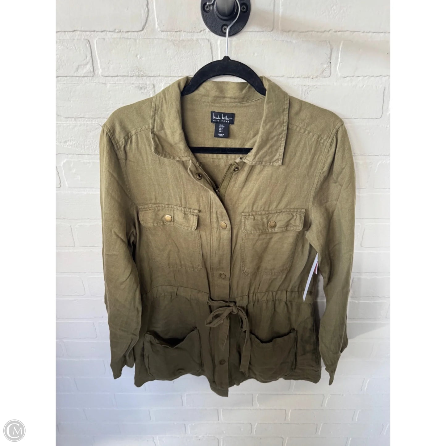 Jacket Shirt By Nicole By Nicole Miller In Green, Size: S