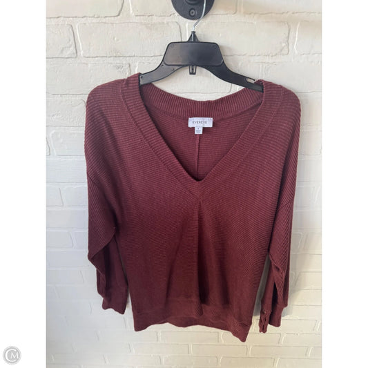 Top Long Sleeve By Evereve In Brown, Size: S