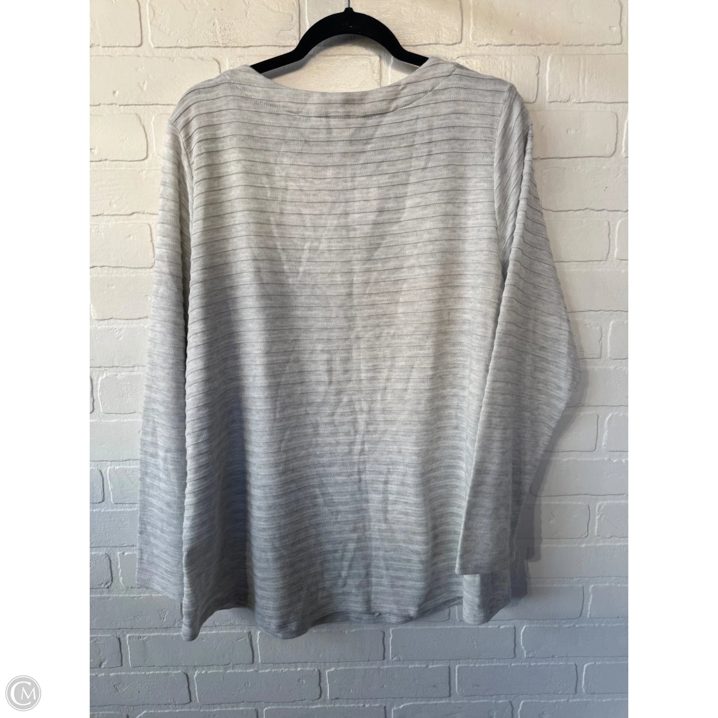 Top Long Sleeve By Cj Banks In Grey, Size: 2x