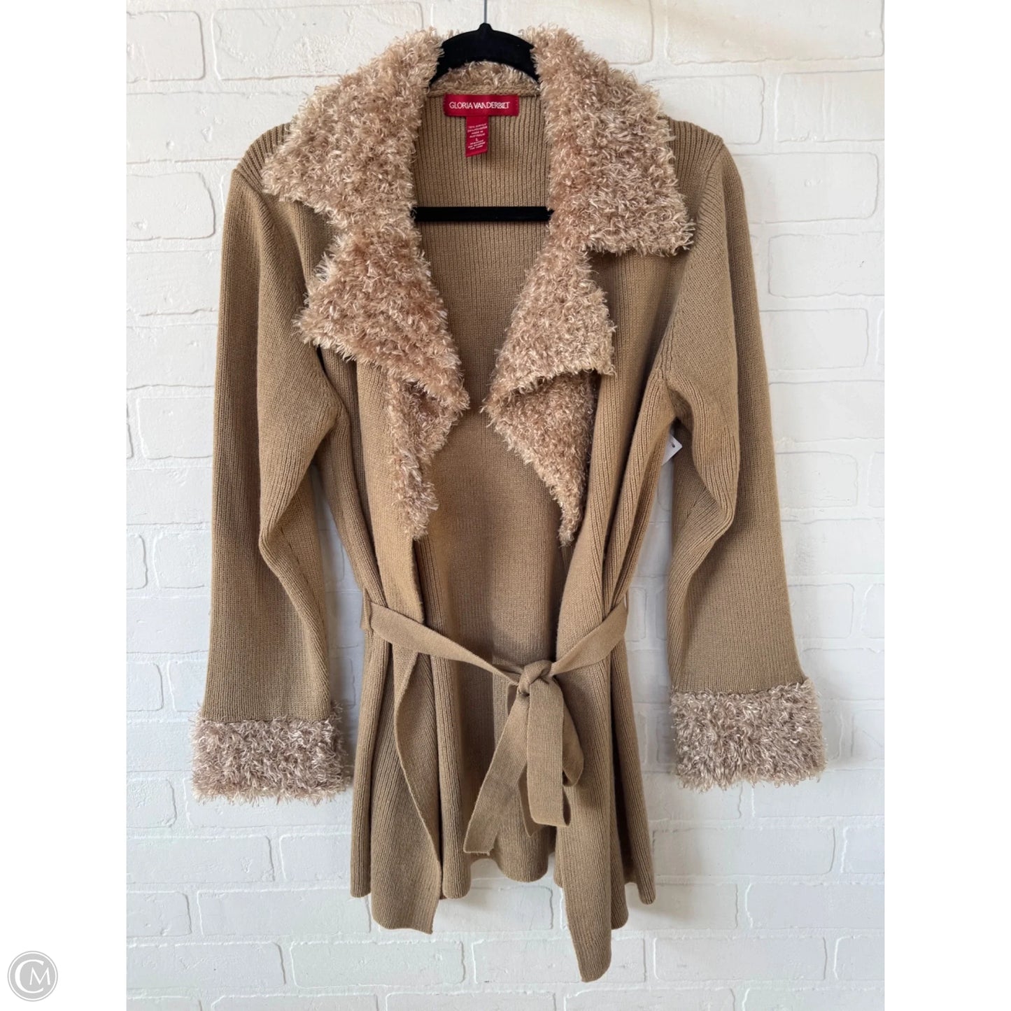 Sweater Cardigan By Gloria Vanderbilt In Tan, Size: L