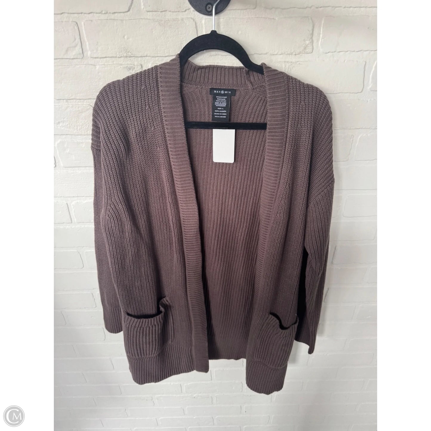 Sweater Cardigan By Clothes Mentor In Grey, Size: L