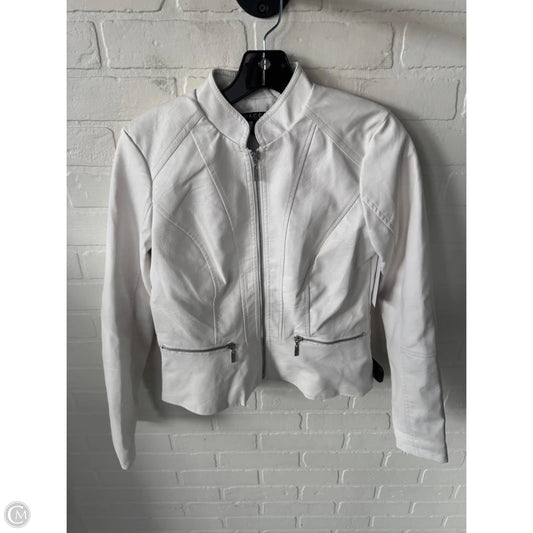 Jacket Moto By Baccini In White, Size: Sp