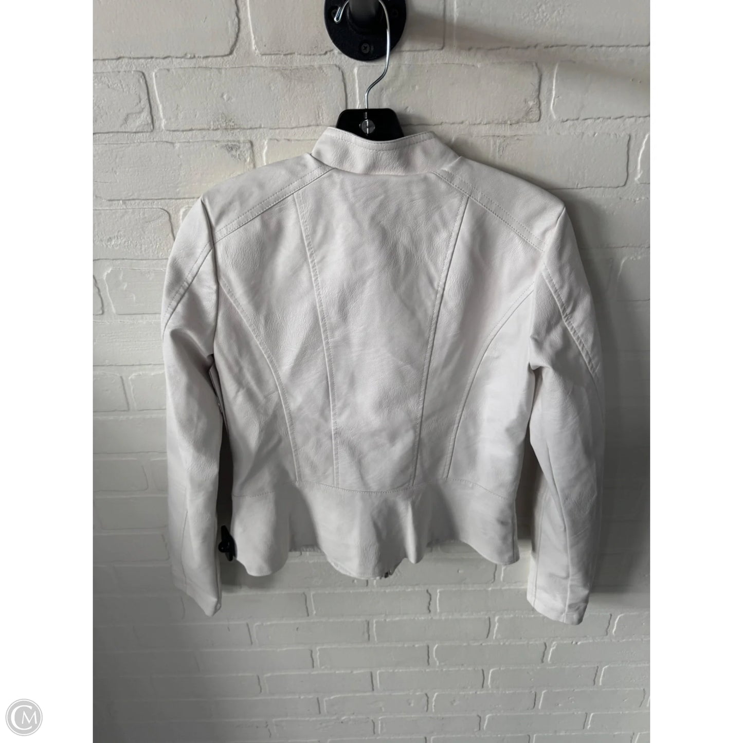 Jacket Moto By Baccini In White, Size: Sp