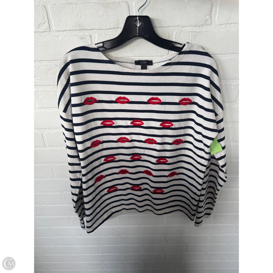 Top Long Sleeve By J. Crew In Blue & Cream, Size: S