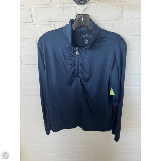 Athletic Top Long Sleeve Collar By Stella Parker In Blue, Size: Xl