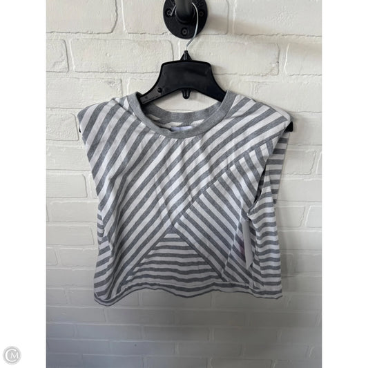 Top Sleeveless By Evereve In Grey & White, Size: Xl