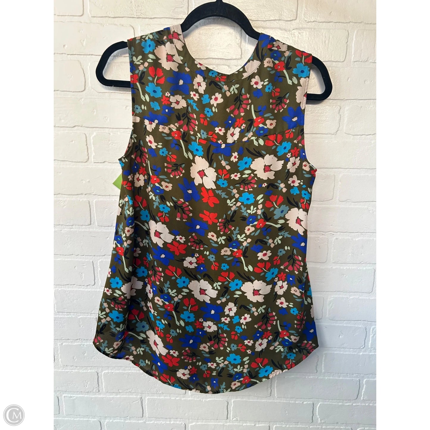 Top Sleeveless By Cabi In Green & Orange, Size: S