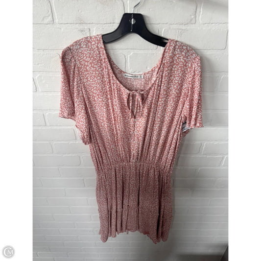 Dress Casual Short By Abercrombie And Fitch In Pink & White, Size: Xl