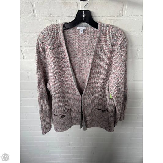 Sweater Cardigan By J. Jill In Grey & Pink, Size: Xlp