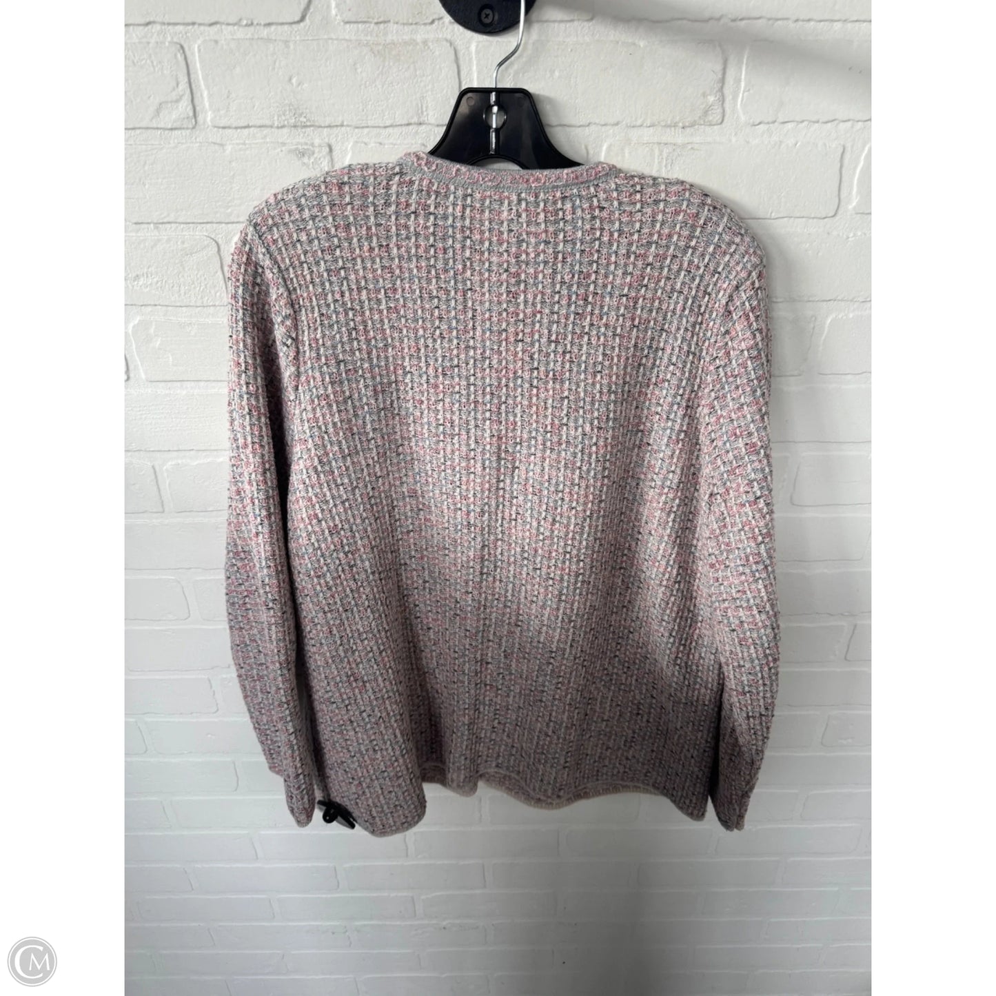 Sweater Cardigan By J. Jill In Grey & Pink, Size: Xlp