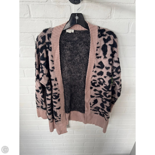 Sweater Cardigan By Debut In Black & Tan, Size: S