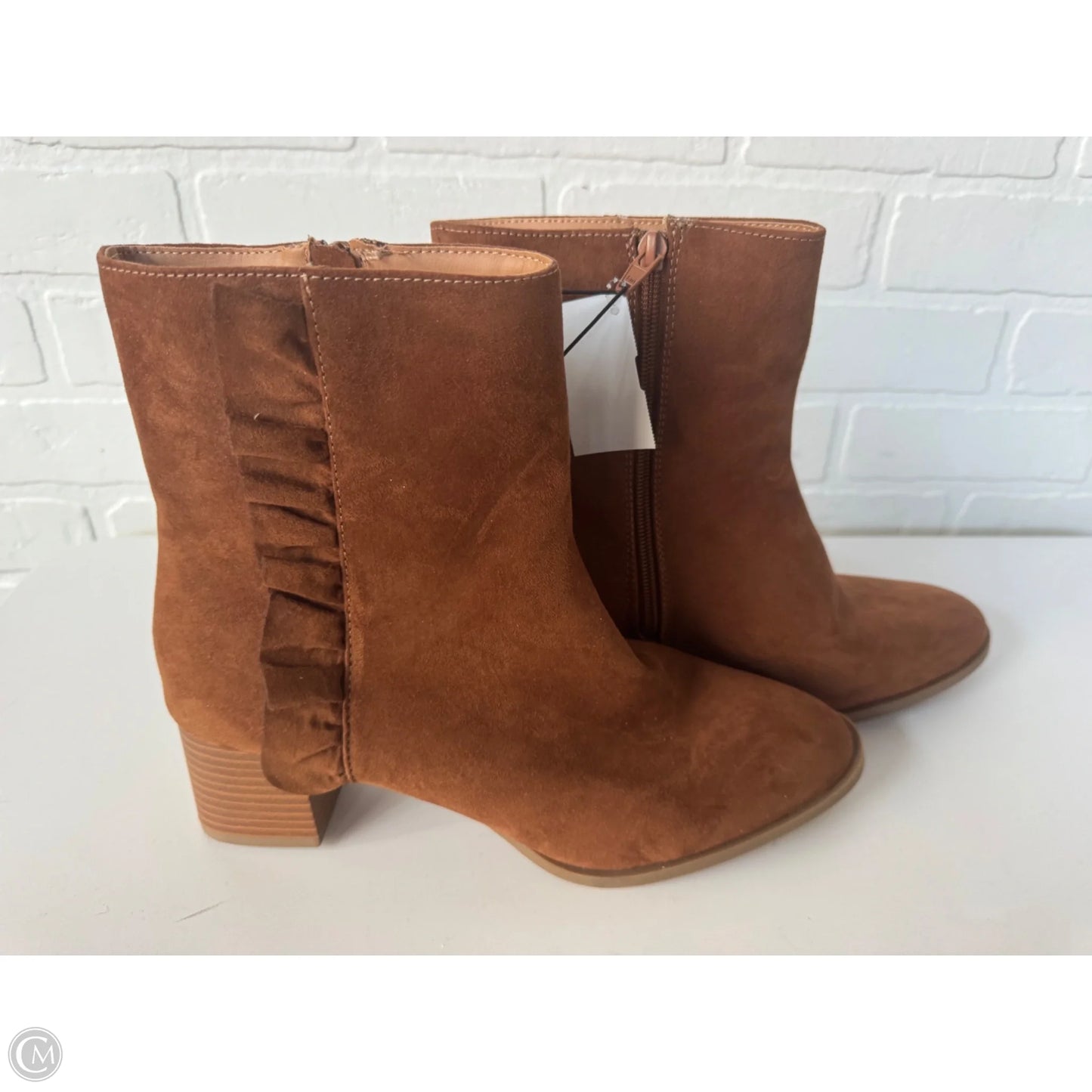 Boots Mid-calf Heels By Time And Tru In Brown, Size: 10