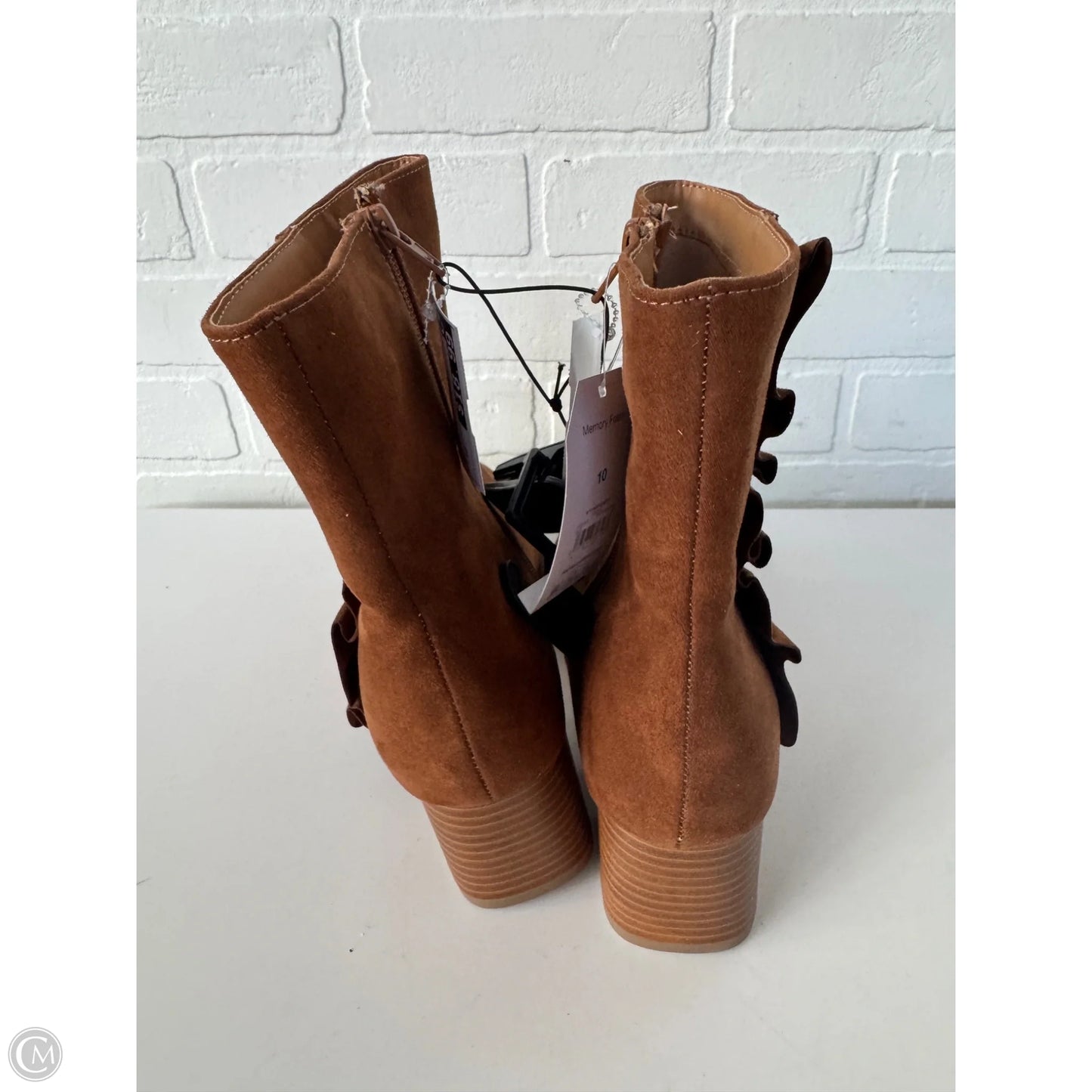 Boots Mid-calf Heels By Time And Tru In Brown, Size: 10