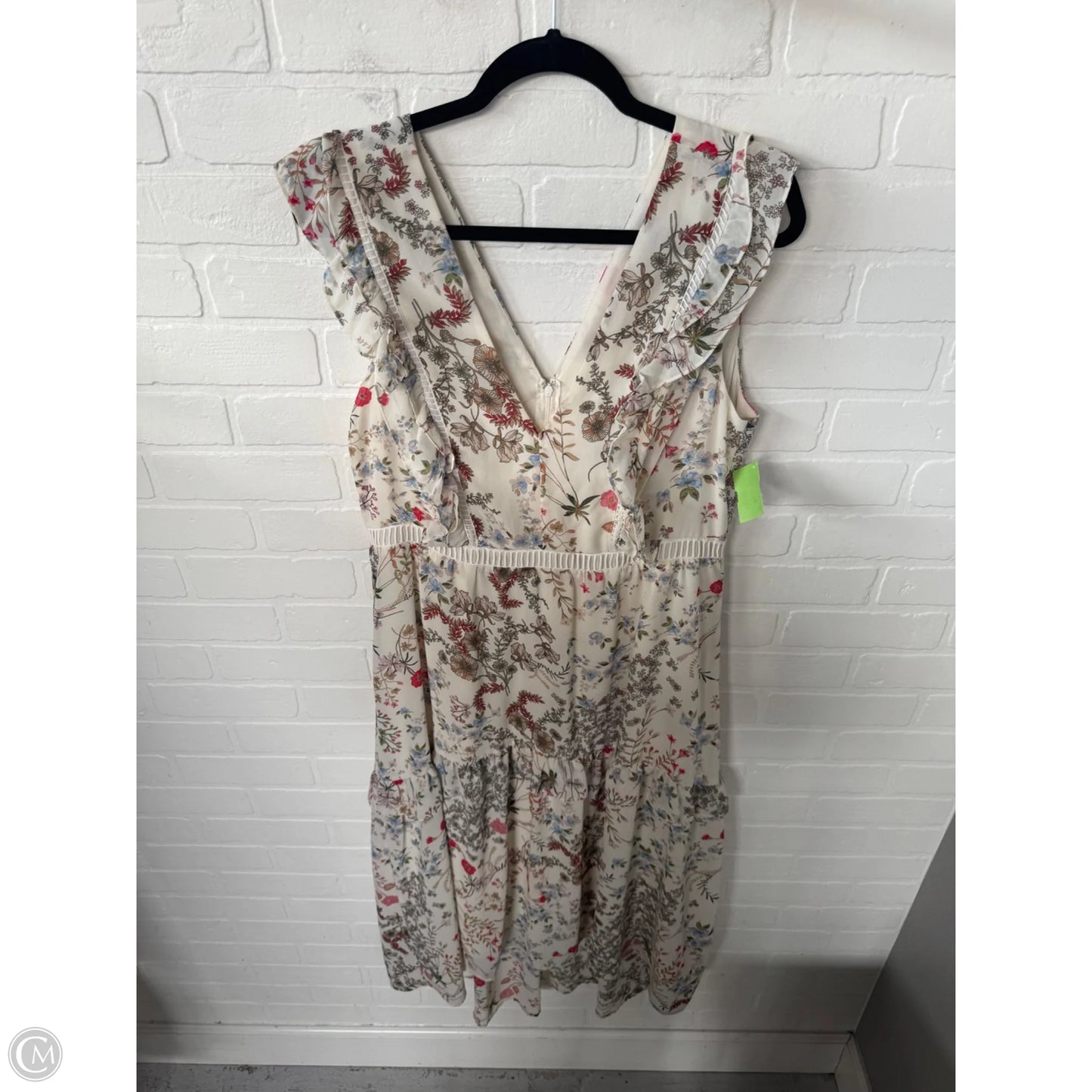 Dress Party Midi By Chelsea 28 In Cream & Red, Size: Xl