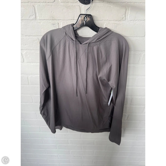 Athletic Top Long Sleeve Hoodie By Sage In Grey, Size: M