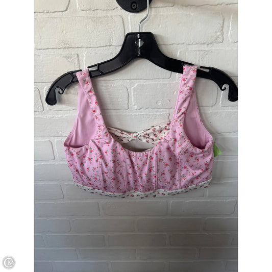 Athletic Bra By Cmc In Pink & White, Size: L
