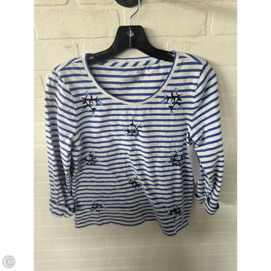 Top 3/4 Sleeve By Talbots In Blue & White, Size: Sp