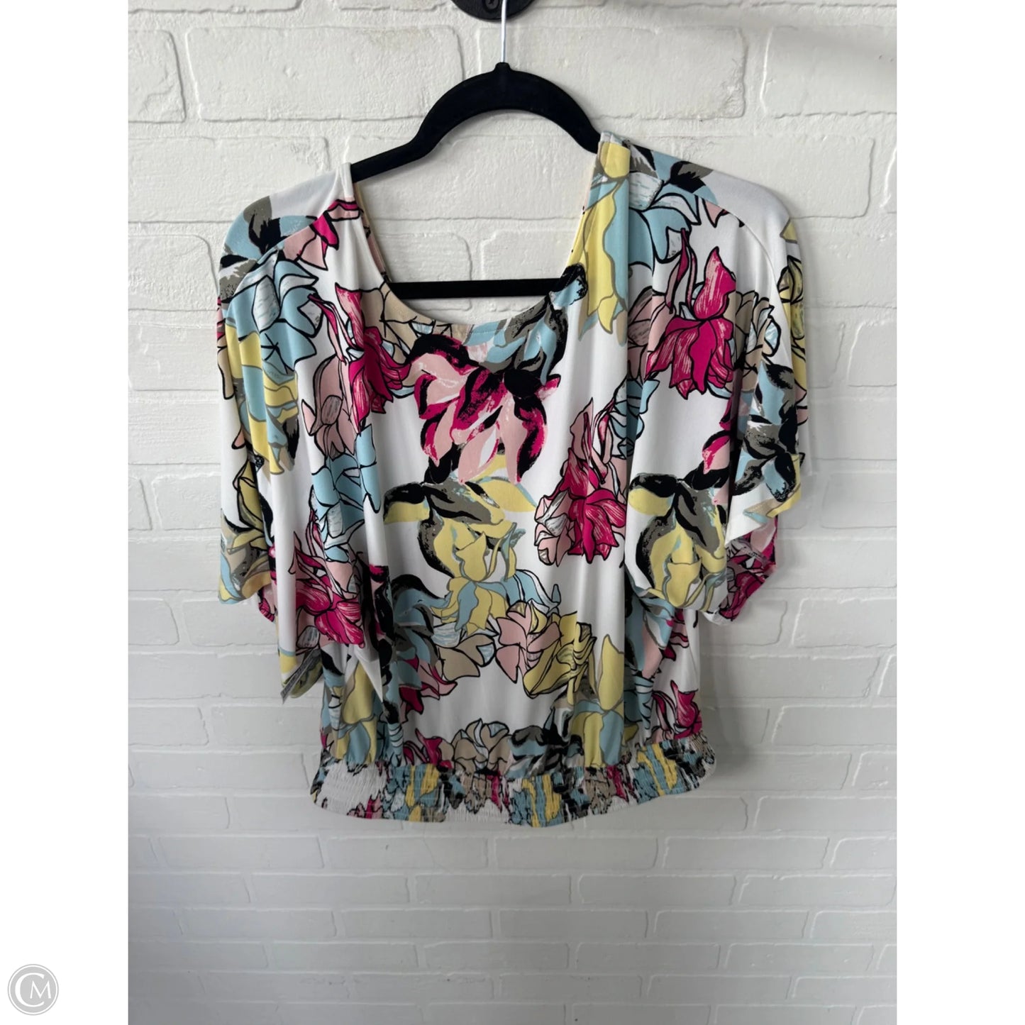 Top Short Sleeve By White House Black Market In Blue & White, Size: M