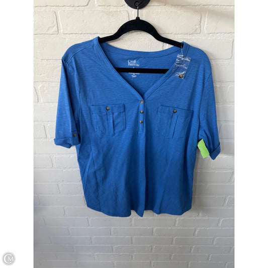 Top Short Sleeve By Croft And Barrow In Blue, Size: Xl