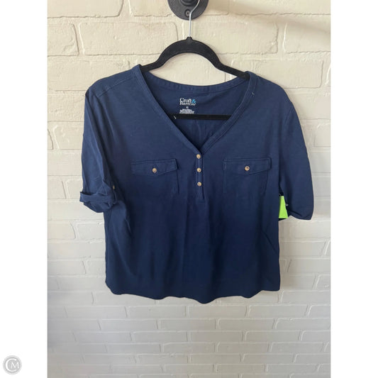 Top Short Sleeve By Croft And Barrow In Blue, Size: Xl