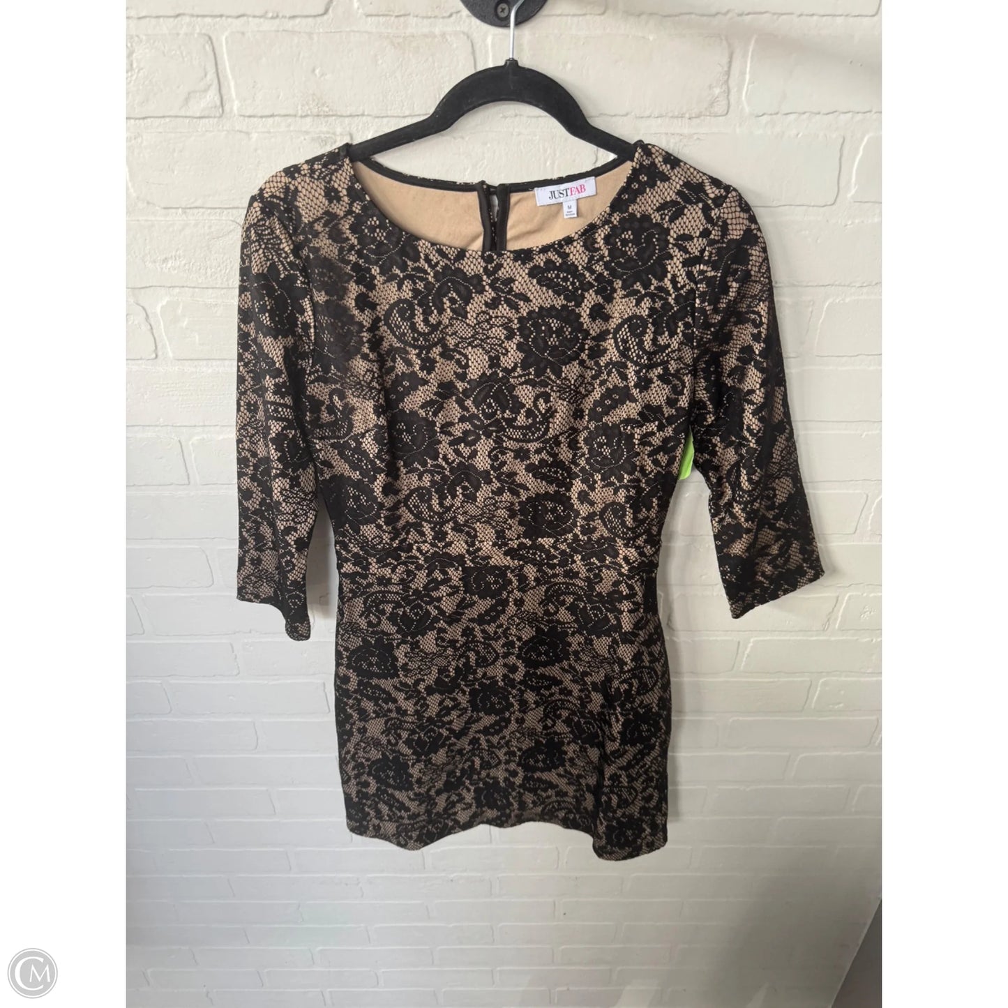 Dress Party Short By Just Fab In Black & Tan, Size: M