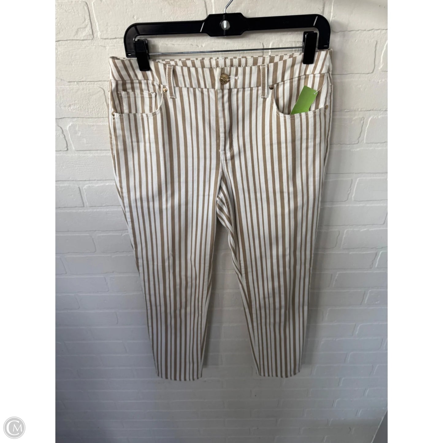 Jeans Straight By Chicos In Tan & White, Size: 6
