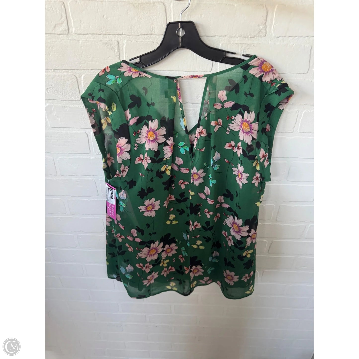 Top 2pc Short Sleeve By Cabi In Green & Pink, Size: M