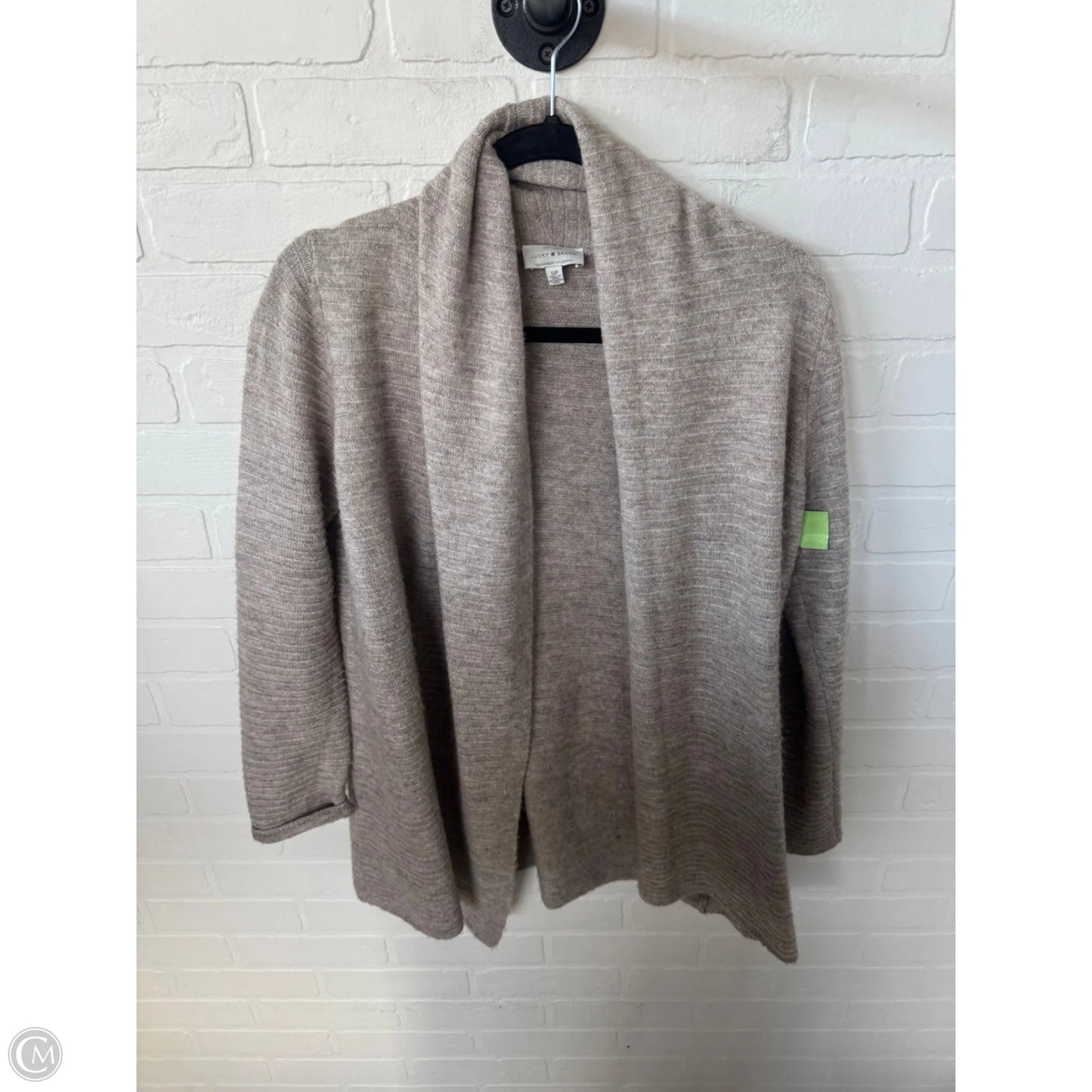 Sweater Cardigan By Lucky Brand In Tan, Size: S