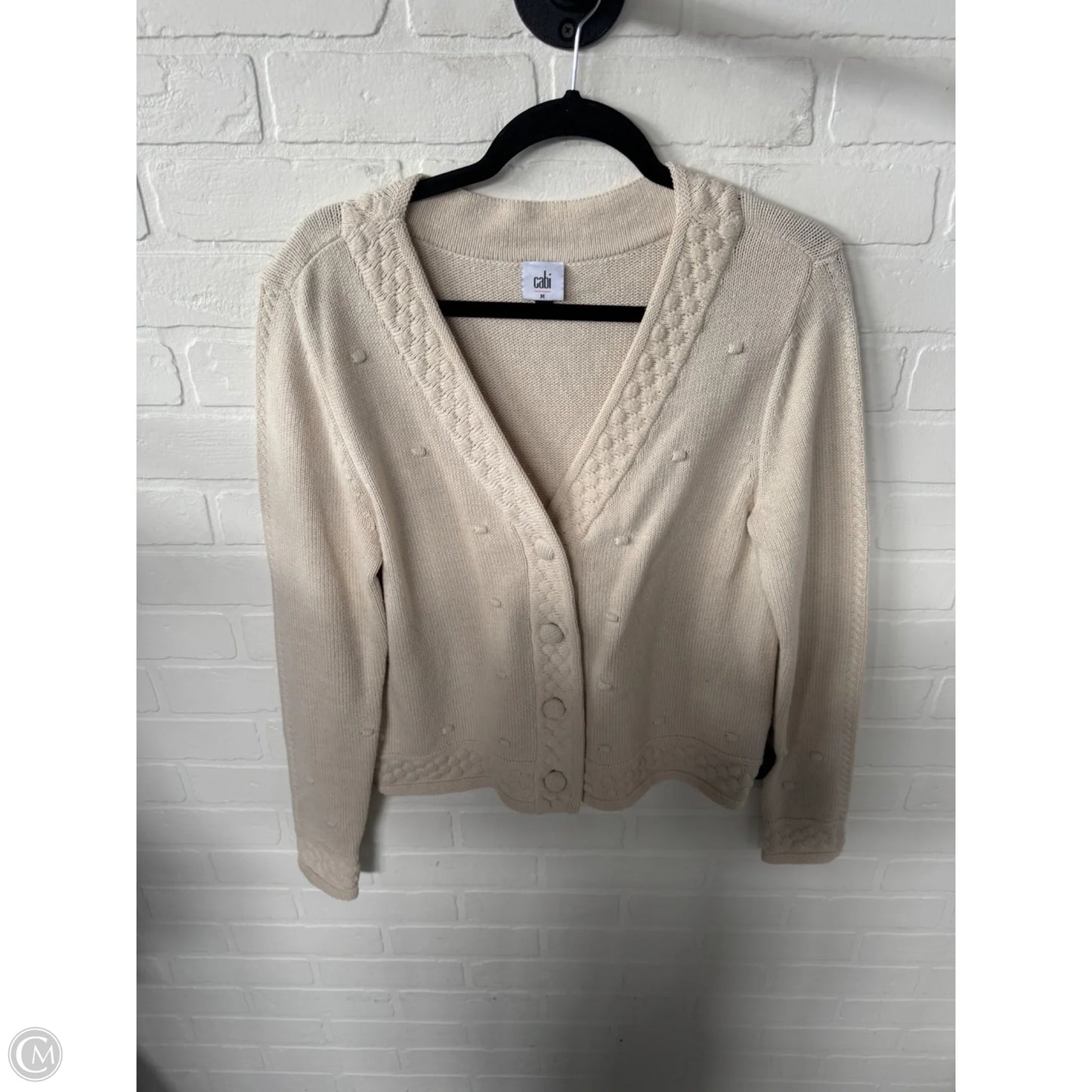 Sweater Cardigan By Cabi In Tan, Size: M