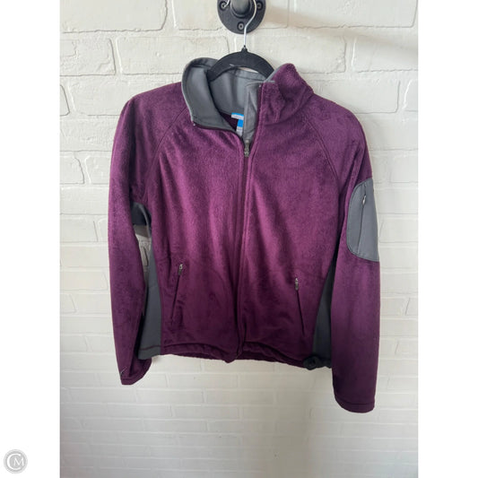 Jacket Fleece By Columbia In Grey & Purple, Size: L