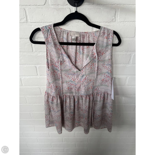 Top Sleeveless By Loft In Grey & Pink, Size: Xs