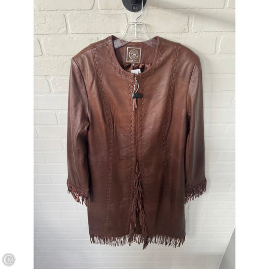 Coat Leather By Double D Ranch In Brown, Size: M