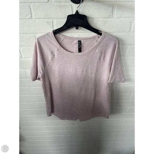 Athletic Top Short Sleeve By 90 Degrees By Reflex In Pink, Size: L