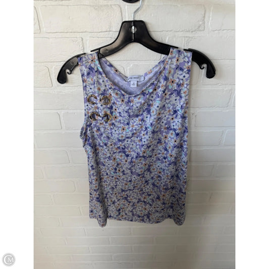 Top Sleeveless By Nine West In Purple & White, Size: M