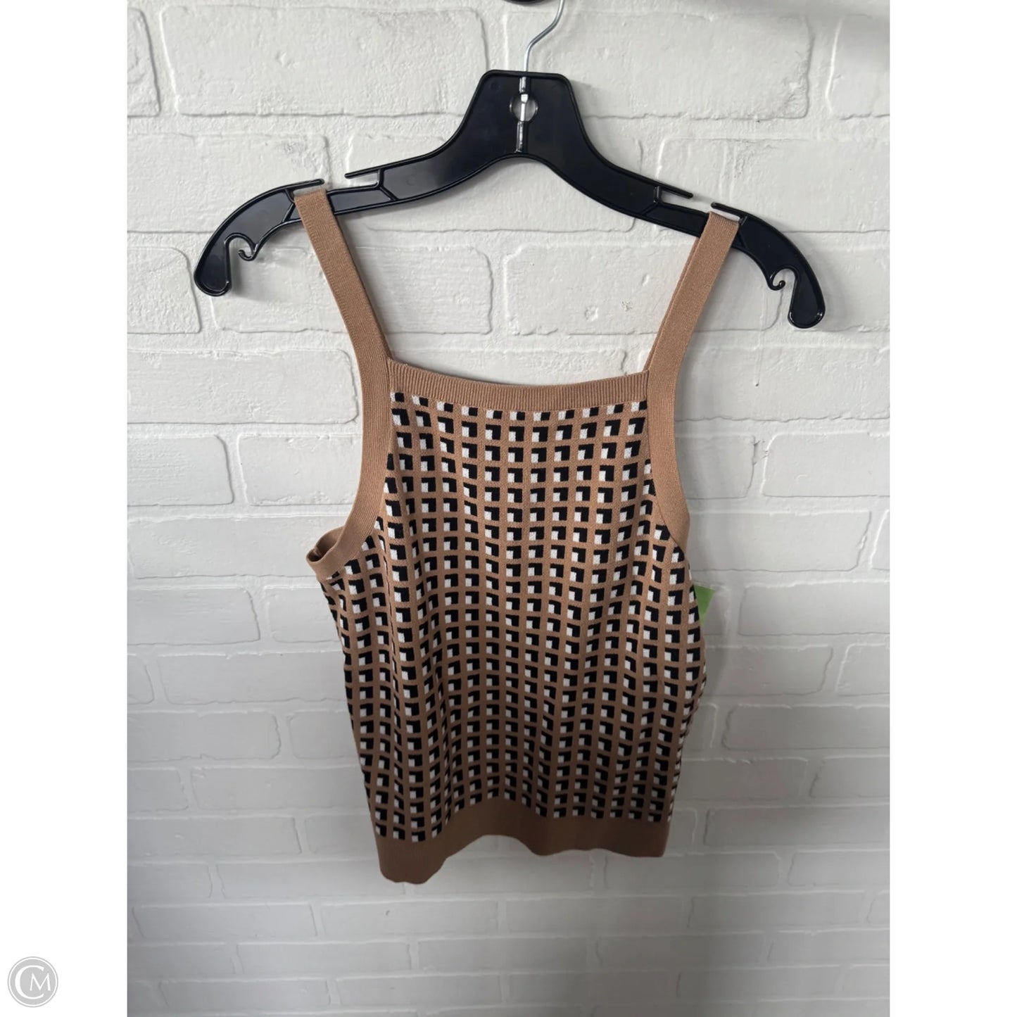 Vest Sweater By Banana Republic In Black & Tan, Size: S