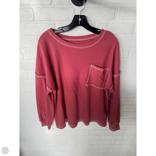 Top Long Sleeve By Cme In Pink, Size: L