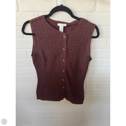 Top Sleeveless By H&m In Brown, Size: S
