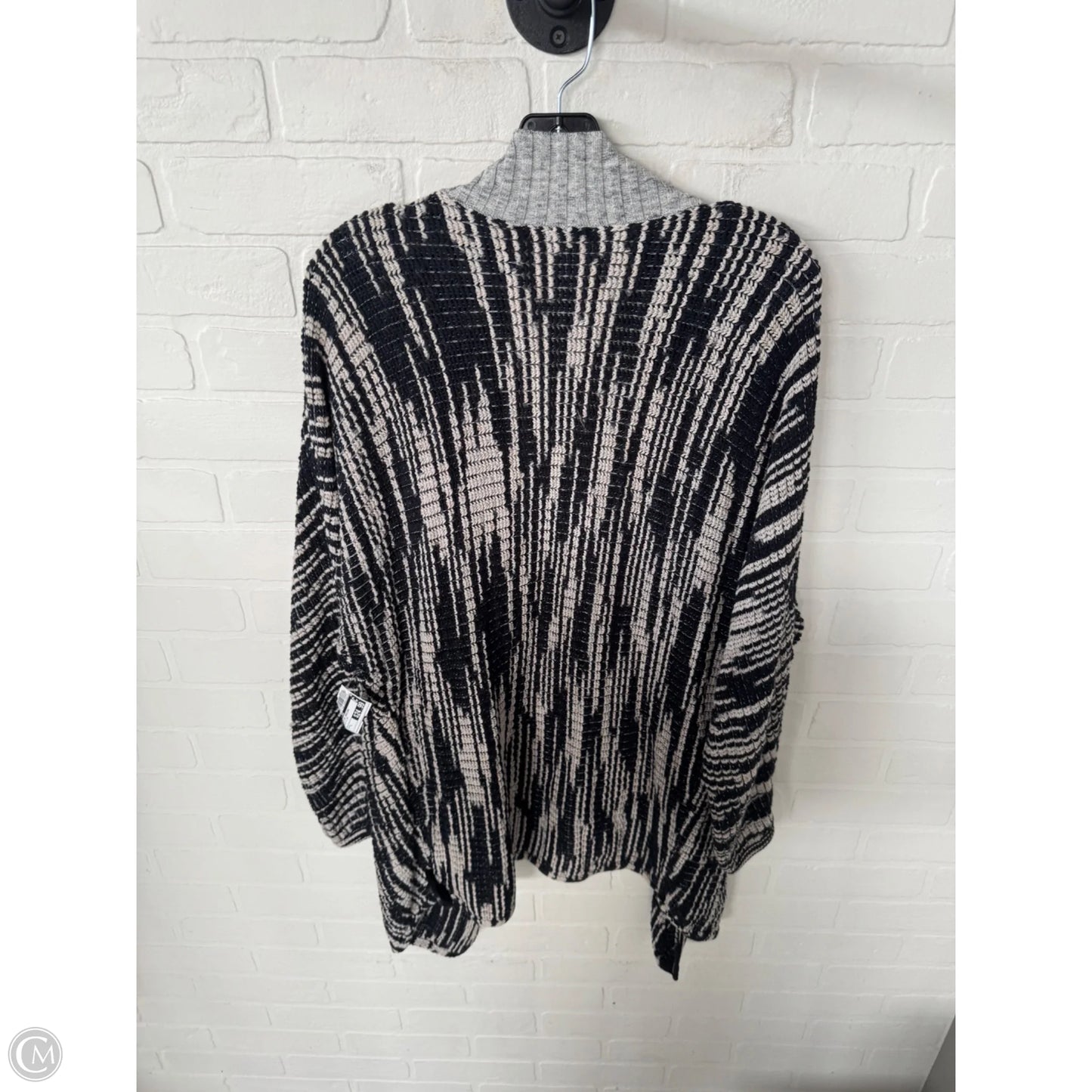 Sweater Cardigan By Nic + Zoe In Grey & Tan, Size: L