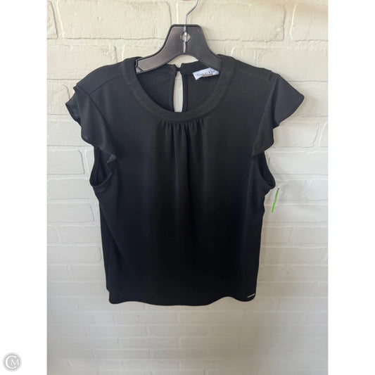 Top Short Sleeve By Calvin Klein In Black, Size: M