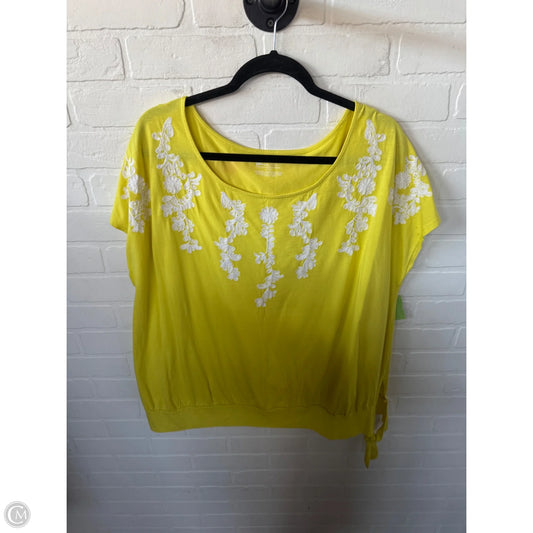 Top Short Sleeve By Lane Bryant In Yellow, Size: 1x