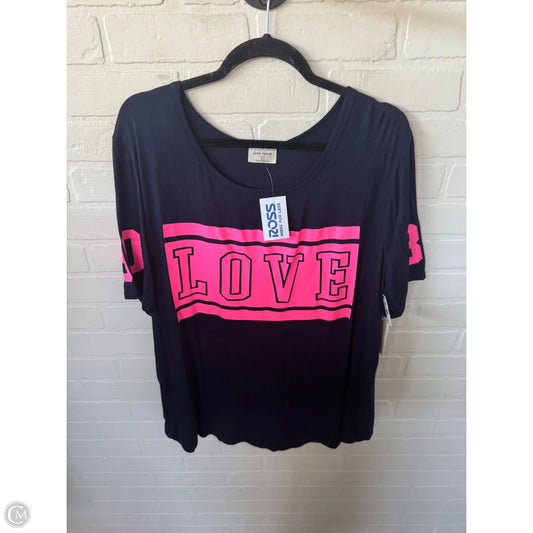 Top Short Sleeve Basic By Free Kisses In Blue & Pink, Size: 2x