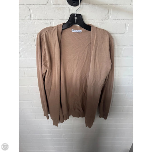 Sweater Cardigan By Clothes Mentor In Tan, Size: L