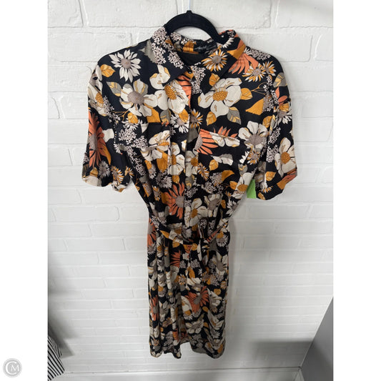 Dress Casual Midi By Clothes Mentor In Black & Tan, Size: Xl