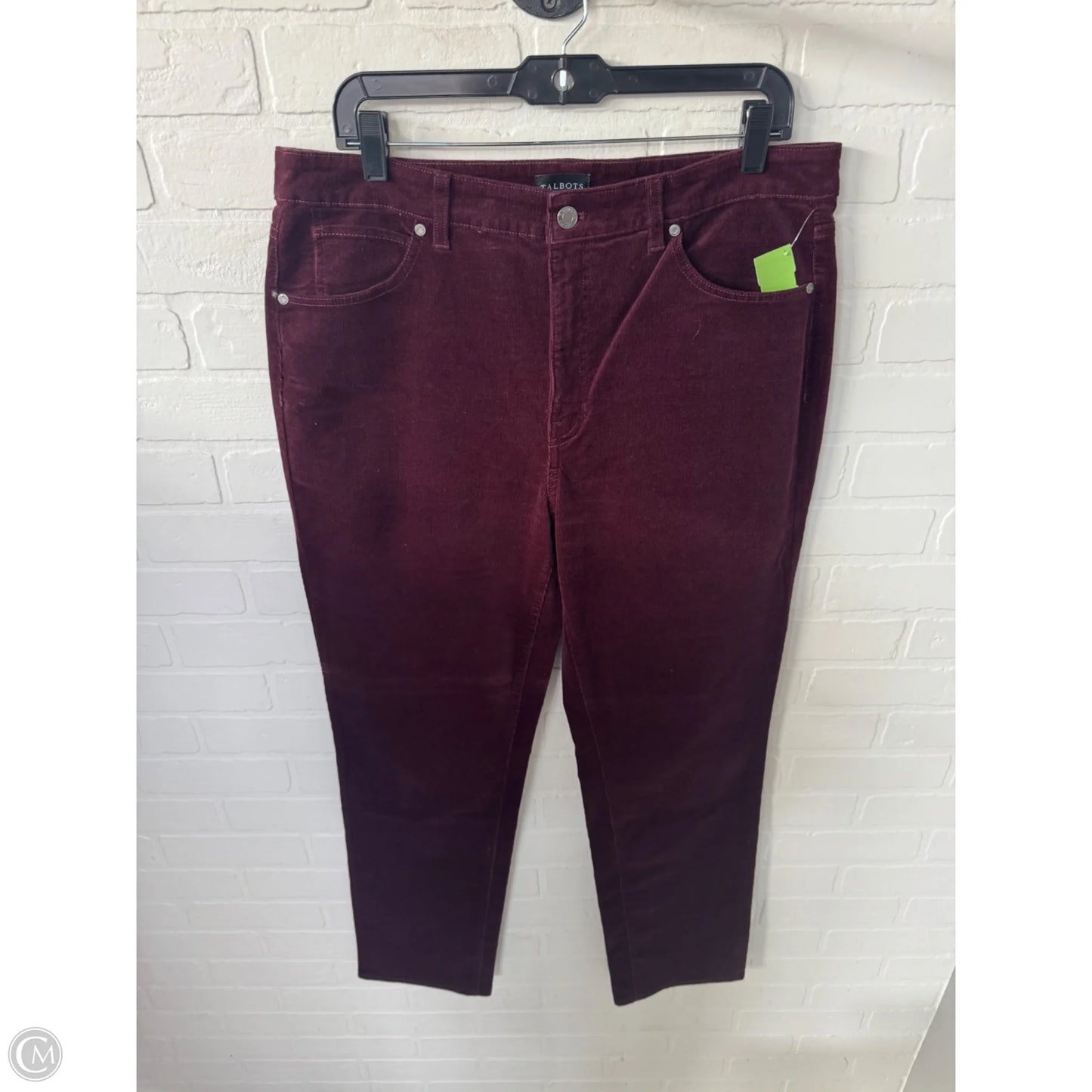 Pants Corduroy By Talbots In Maroon, Size: 12
