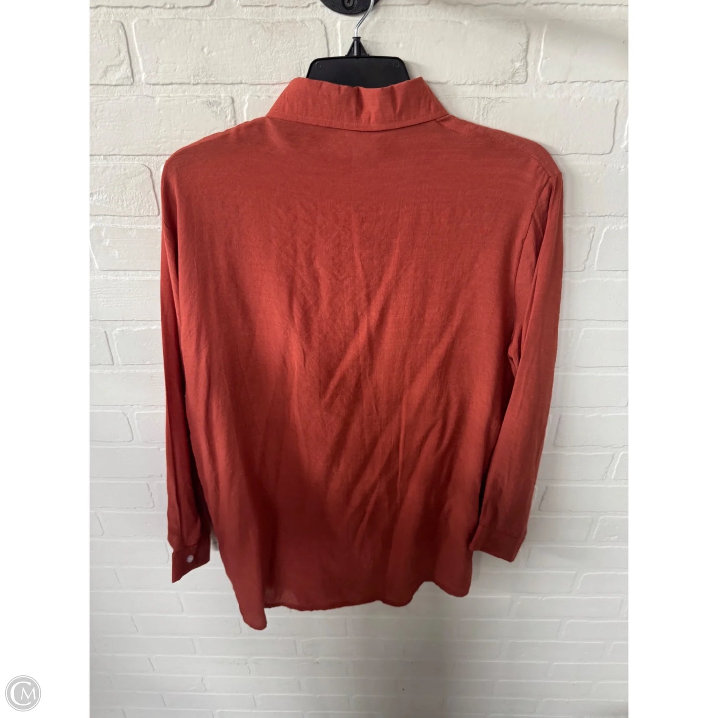Top Long Sleeve By Cme In Orange, Size: S