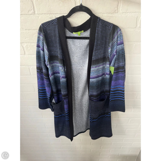 Sweater Cardigan By Clothes Mentor In Black & Purple, Size: M